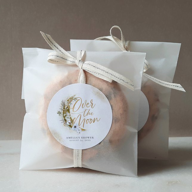 Sticker Rond Sur la Lune Boho Gold Dust & Nuds (Créateur téléchargé)