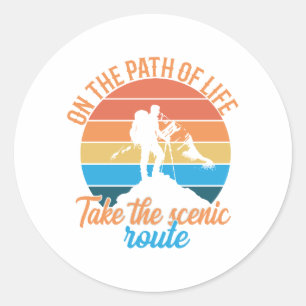 Sticker Rond Sur le chemin de la vie, empruntez la route Pittor