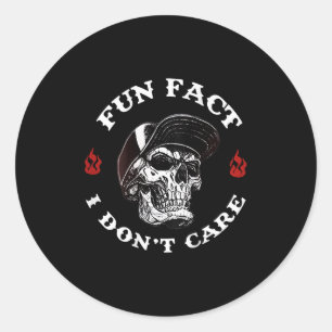 Sticker Rond (sur le dos) Fun Fact Je ne me soucie pas Drôle Sk