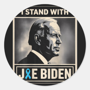 Sticker Rond (sur le dos) Je me tiens avec Joe Biden