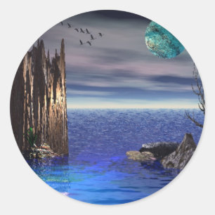 Sticker Rond Sur le toit du monde