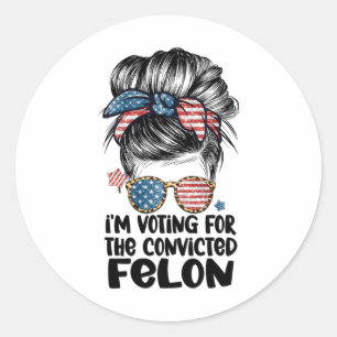 Sticker Rond Sur mon chemin pour voter pour un criminel Citatio