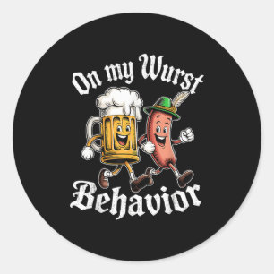 Sticker Rond Sur Mon Comportement Wurst Allemand Adultes De La 