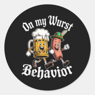 Sticker Rond Sur Mon Comportement Wurst Allemand Adultes De La 