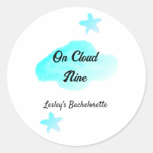 Sticker Rond Sur un nuage neuf nuages pastel bleu enterrement d