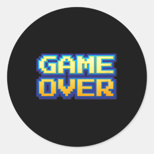 Sticker Rond Sur Vintage Retro Video Game Arcade 80s 90s