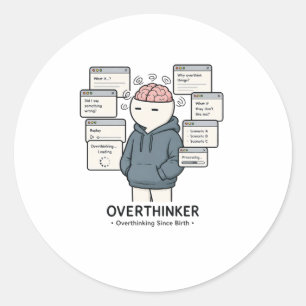 Sticker Rond Suranalyse depuis la naissance Mème drôle de suran