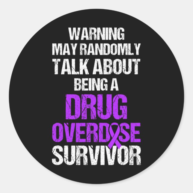 Sticker Rond Surdose de sensibilisation Guerrier Survivant 9 (Devant)