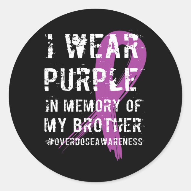 Sticker Rond Surdose de sensibilisation Mémoire violette de mon (Devant)