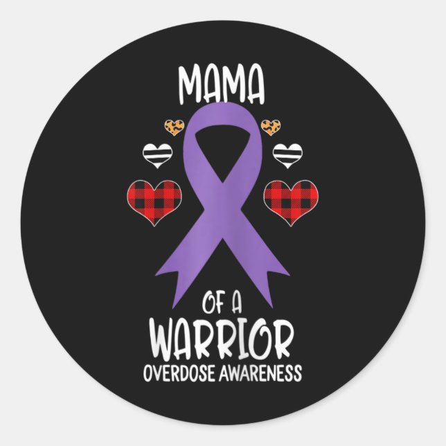 Sticker Rond Surdose La Maman D'Un Guerrier (Devant)