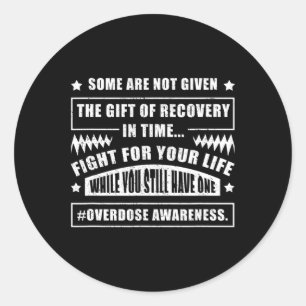 Sticker Rond Surdose Sensibilisation Guerrier Addiction Surviva