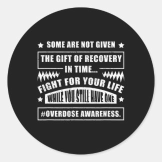 Sticker Rond Surdose Sensibilisation Guerrier Addiction Surviva