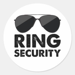 Sticker Rond Sûreté de la bague de la fête de mariage Bague de