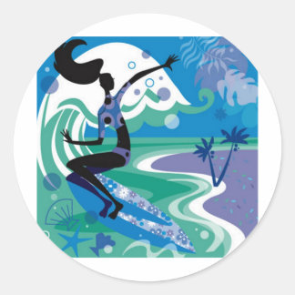 Sticker Rond surf