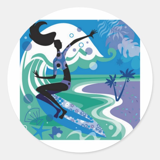 Sticker Rond surf (Devant)