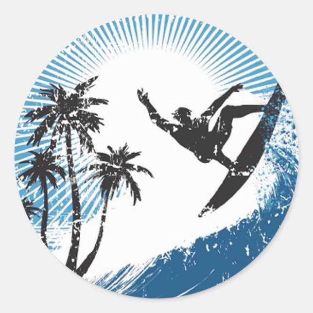Sticker Rond Surf (Devant)