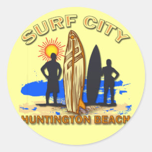 STICKER ROND SURF CITY HUNTINGTON BEACH