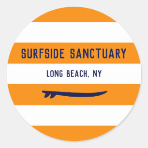 Sticker Rond Surf d'Arrière - plan variable à rayures blanches