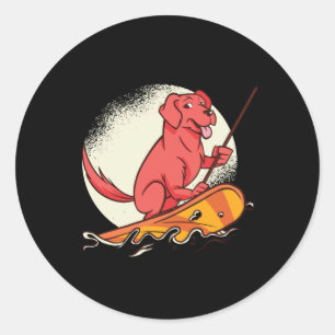 Sticker Rond Surf de la patte de chien SUP