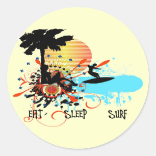 Sticker Rond Surf de sommeil