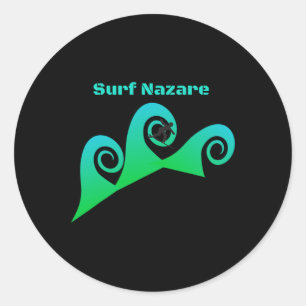 Sticker Rond Surf Nazare Surf Plages Portugal