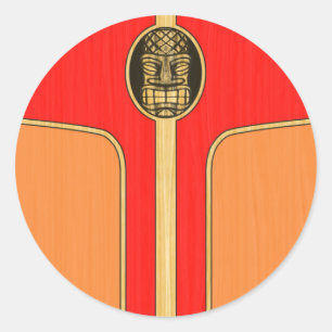 Sticker Rond Surf Retro Tiki