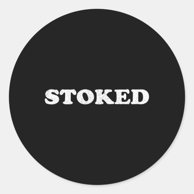 Sticker Rond Surf Stoked  (Devant)