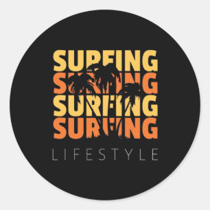 Sticker Rond Surf Style de vie Surf