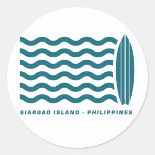 Sticker Rond Surf sur l'île de Siargao Philippines