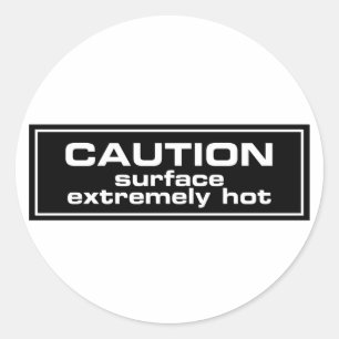 Sticker Rond Surface de précaution extrêmement chaude
