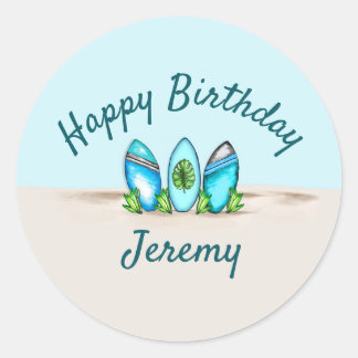 Sticker Rond Surfboards rétro personnalisés