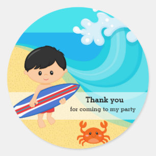 Sticker Rond Surfer
