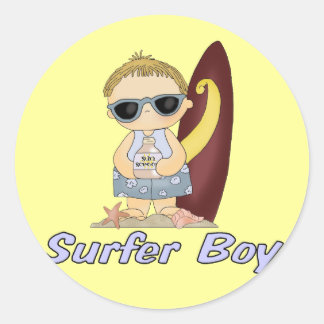 Sticker Rond Surfer Boy