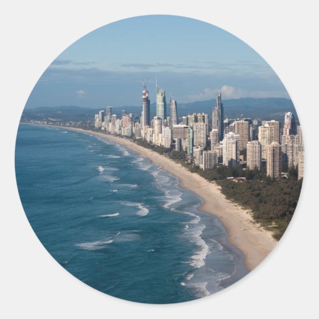 Sticker Rond Surfers Paradise Gold Coast Queensland Australie (Devant)