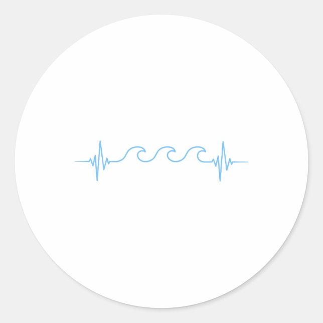 Sticker Rond Surfeur de fréquence des vagues Été Vagues Planche (Devant)