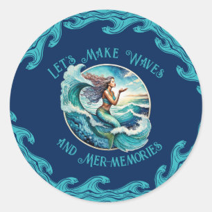 Sticker Rond Surfez sur les Vagues : des Mémoires de Mer vous A