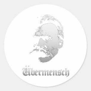 Sticker Rond Surhomme – Friedrich Nietzsche Meilleur Philosophe