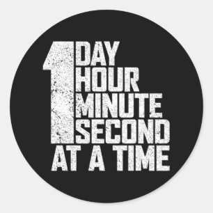 Sticker Rond Surmonter La Toxicomanie Un Jour Une Minute Second