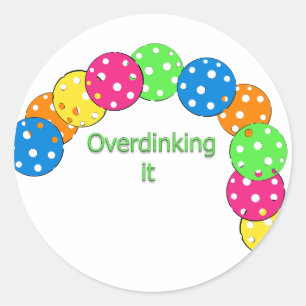 Sticker Rond Surmonter sa conception du pickleball