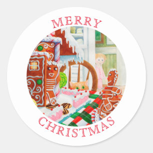 Sticker Rond SURPRISE DE PAIN DE GINGERBREAD Petits joints d'en