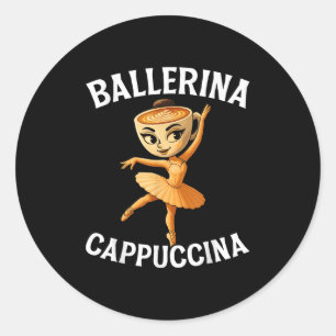 Sticker Rond Surreal Italian Brainrot mème Ballerina Cappuccina