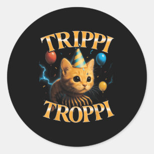 Sticker Rond Surreal Italian Brainrot mème voyage Trop drôle Bi