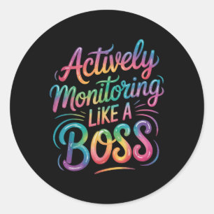 Sticker Rond Surveillance Active Comme Un Patron