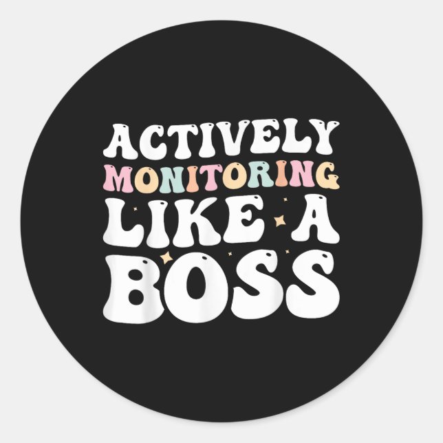 Sticker Rond Surveillance Active Comme Un Patron (Devant)