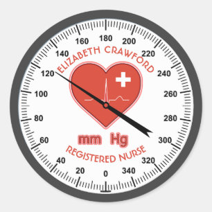 Sticker Rond Surveillance de la pression artérielle Infirmière