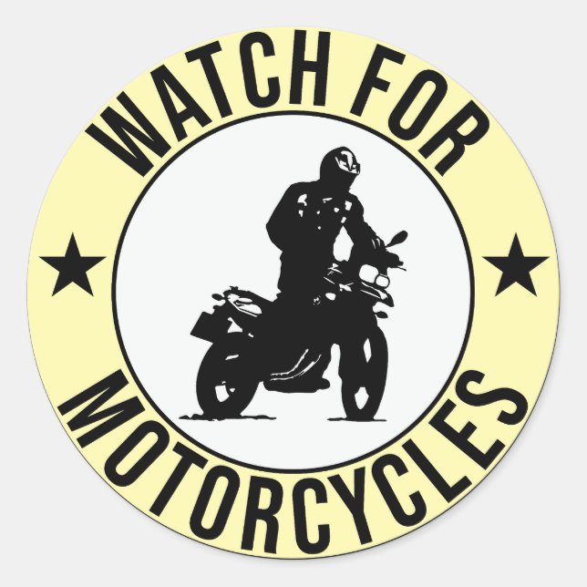 Sticker Rond surveiller les motos (Devant)