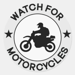 Sticker Rond surveiller les motos
