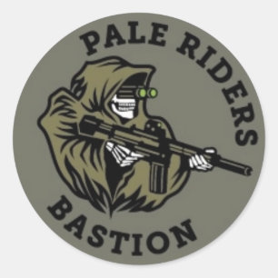Sticker Rond Survie des CAVALIERS PÂLES Stckr d'apocalypse de