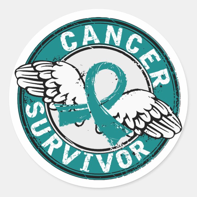 Sticker Rond Survivant 14 Cancer de l'ovaire (Devant)