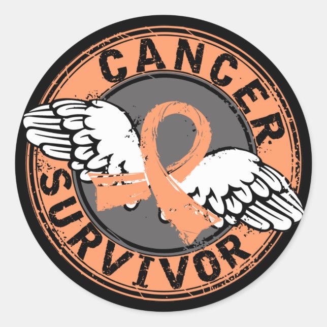 Sticker Rond Survivant 14 Cancer utérin (Devant)